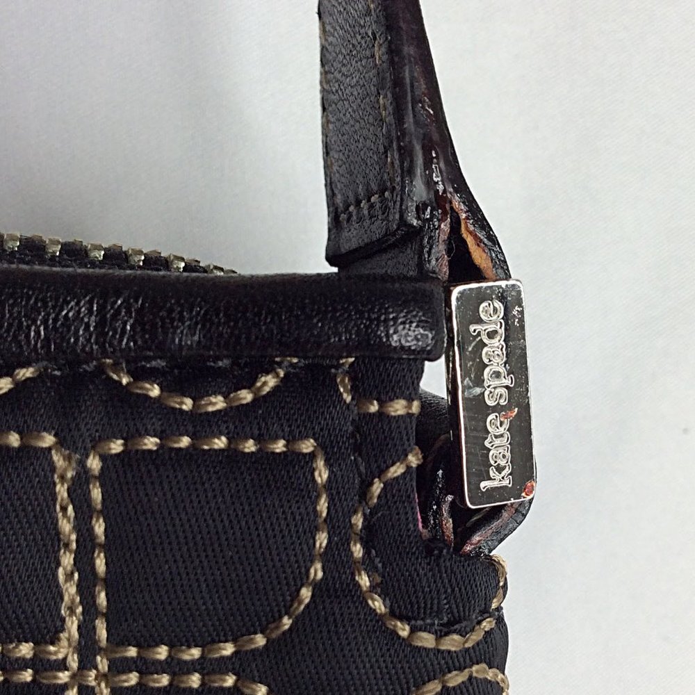 Kate Spade New York‎ Quilted Shoulder Bag Purse Black Pink Suede Lining - Picture 5 of 10